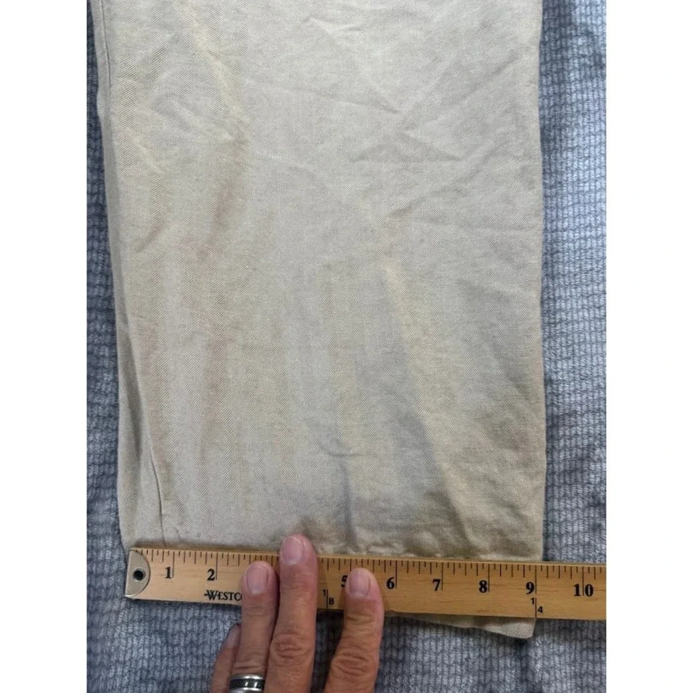 Tommy Bahama Mens Pleated‎ Herringbone Trousers Beige Tan Straight Pants 44x27